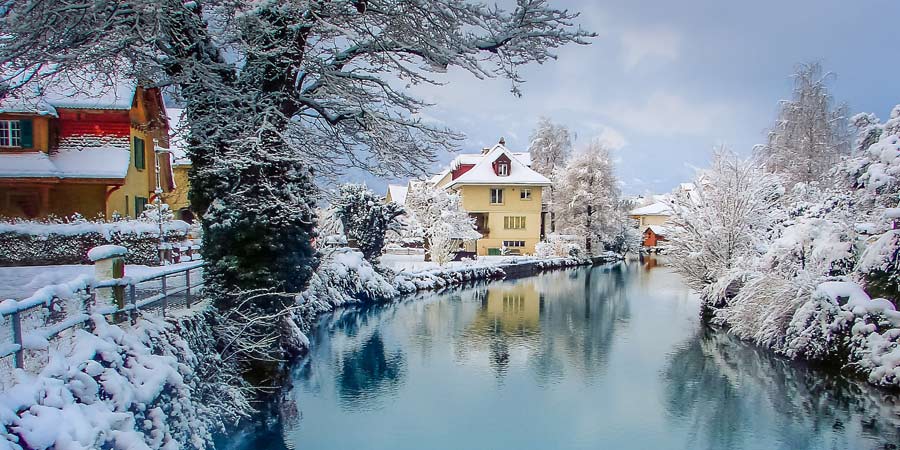 Visit the resort town of Interlaken on Christmas Eve
